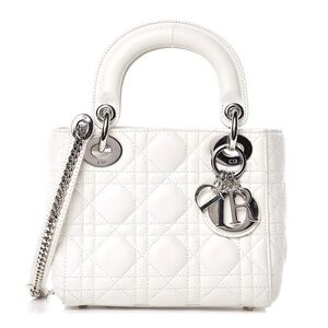 Mini Lady Dior White with Silver Hardware